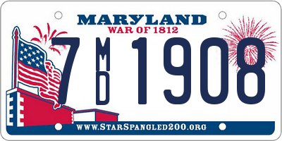 MD license plate 7MD1908