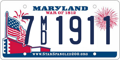 MD license plate 7MD1911