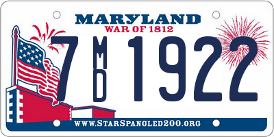 MD license plate 7MD1922