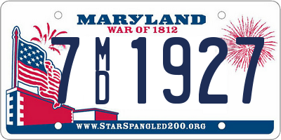 MD license plate 7MD1927