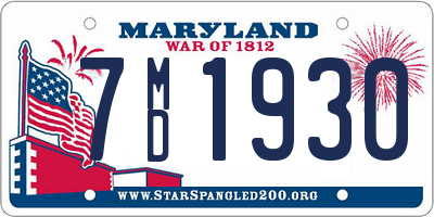 MD license plate 7MD1930
