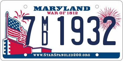 MD license plate 7MD1932