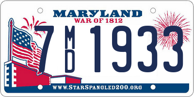 MD license plate 7MD1933