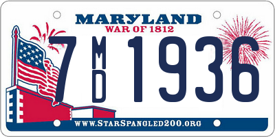 MD license plate 7MD1936