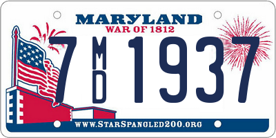 MD license plate 7MD1937