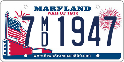 MD license plate 7MD1947