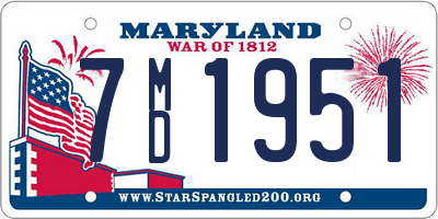MD license plate 7MD1951
