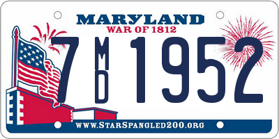 MD license plate 7MD1952
