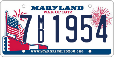 MD license plate 7MD1954
