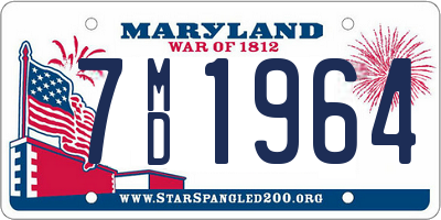 MD license plate 7MD1964