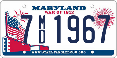 MD license plate 7MD1967
