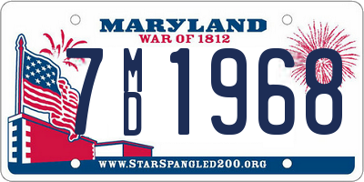 MD license plate 7MD1968
