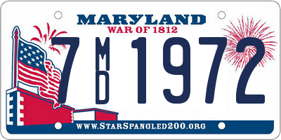 MD license plate 7MD1972