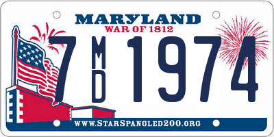 MD license plate 7MD1974