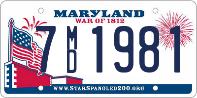 MD license plate 7MD1981