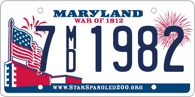 MD license plate 7MD1982