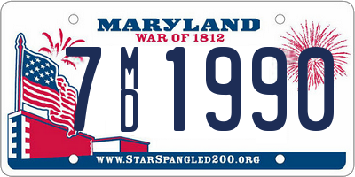 MD license plate 7MD1990
