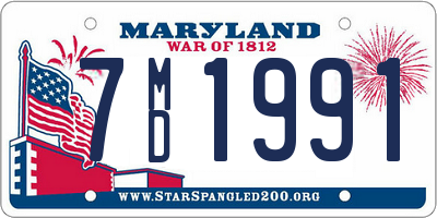 MD license plate 7MD1991