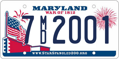 MD license plate 7MD2001