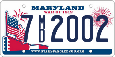 MD license plate 7MD2002