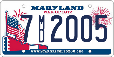 MD license plate 7MD2005