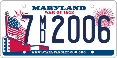 MD license plate 7MD2006
