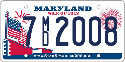 MD license plate 7MD2008