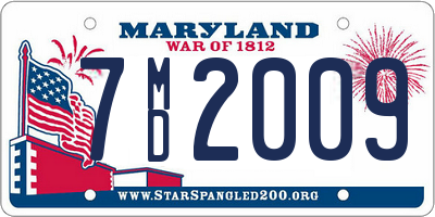MD license plate 7MD2009