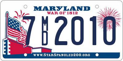 MD license plate 7MD2010