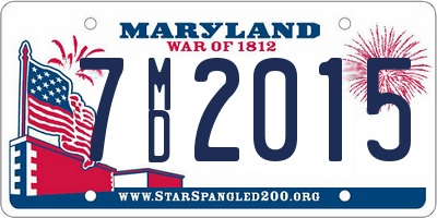 MD license plate 7MD2015