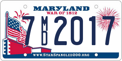 MD license plate 7MD2017
