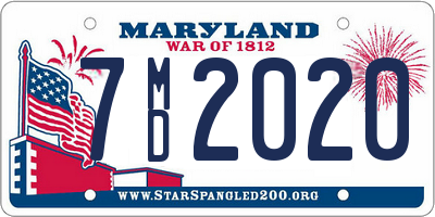 MD license plate 7MD2020