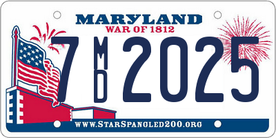 MD license plate 7MD2025