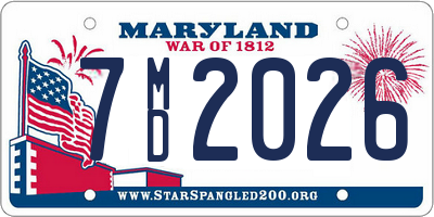 MD license plate 7MD2026