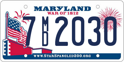 MD license plate 7MD2030