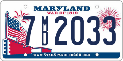 MD license plate 7MD2033