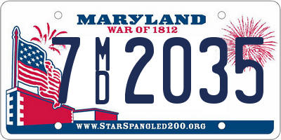 MD license plate 7MD2035