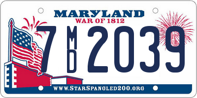 MD license plate 7MD2039