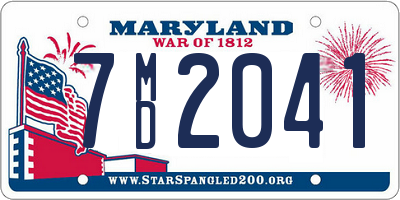 MD license plate 7MD2041