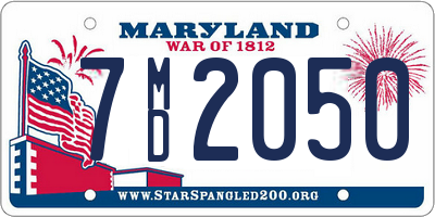 MD license plate 7MD2050