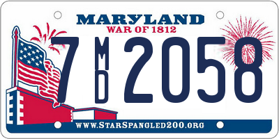 MD license plate 7MD2058