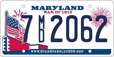MD license plate 7MD2062