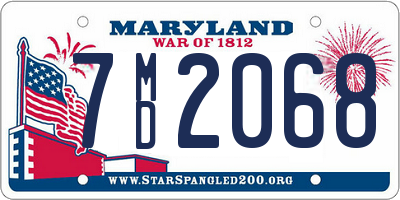 MD license plate 7MD2068
