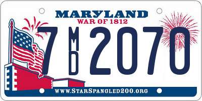 MD license plate 7MD2070