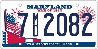 MD license plate 7MD2082