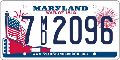 MD license plate 7MD2096