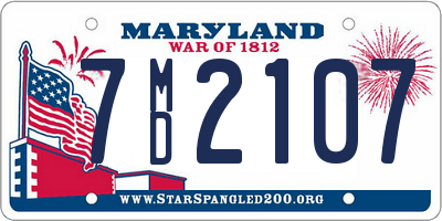 MD license plate 7MD2107