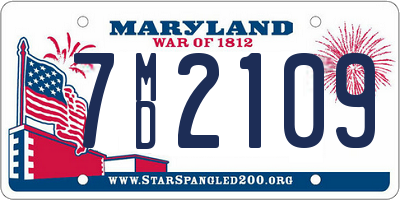 MD license plate 7MD2109