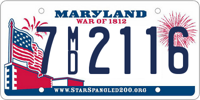 MD license plate 7MD2116