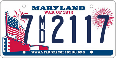 MD license plate 7MD2117